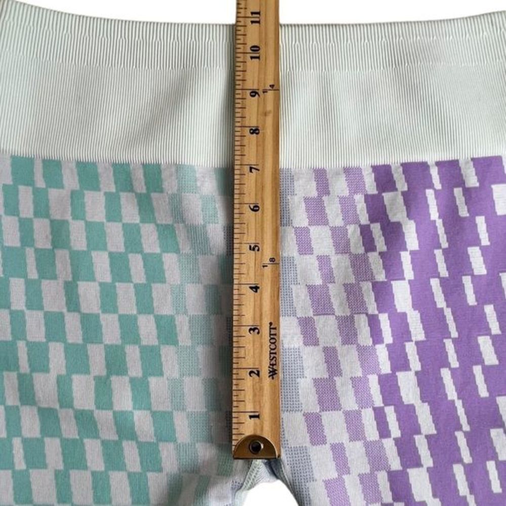 Fabletics Womens Multicolored Checkered High Waisted Seamless‎ 7/8 Leggings XL - Picture 4 of 8